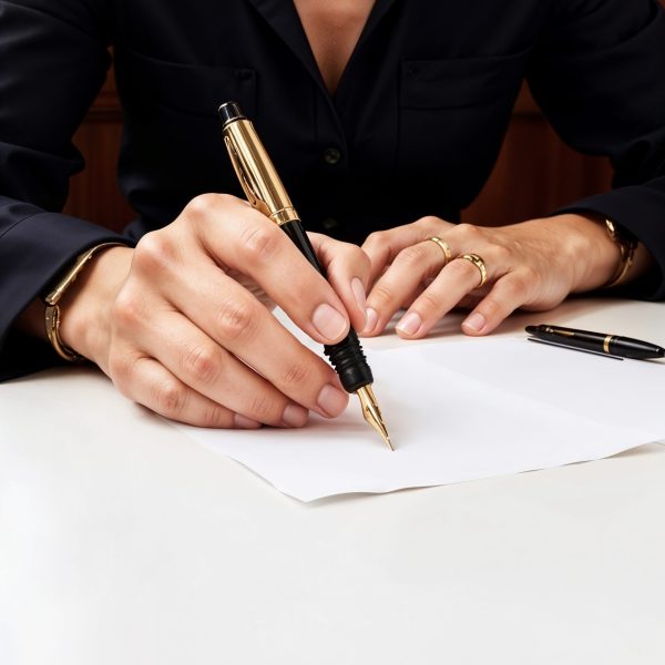 una-mujer-elegante-firmando-un-documento